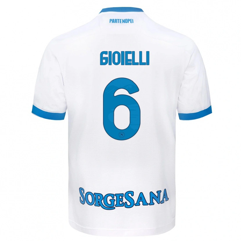 Danxen Homme Maillot Francesco Pio Gioielli #6 Blanc Bleu Ciel Tenues Extérieur 2026/27 T-Shirt