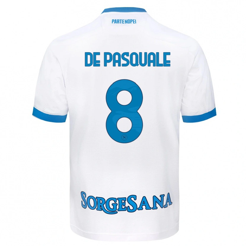 Danxen Homme Maillot Dylan De Pasquale #8 Blanc Bleu Ciel Tenues Extérieur 2026/27 T-Shirt