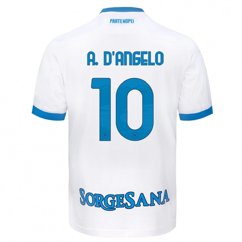 Danxen Homme Maillot Adrian D'angelo #10 Blanc Bleu Ciel Tenues Extérieur 2026/27 T-Shirt