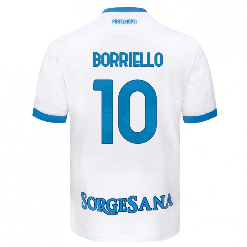 Danxen Homme Maillot Salvatore Borriello #10 Blanc Bleu Ciel Tenues Extérieur 2026/27 T-Shirt