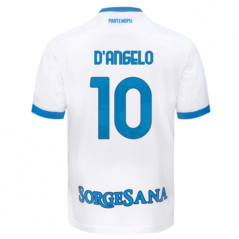 Danxen Homme Maillot Davide D'angelo #10 Blanc Bleu Ciel Tenues Extérieur 2026/27 T-Shirt