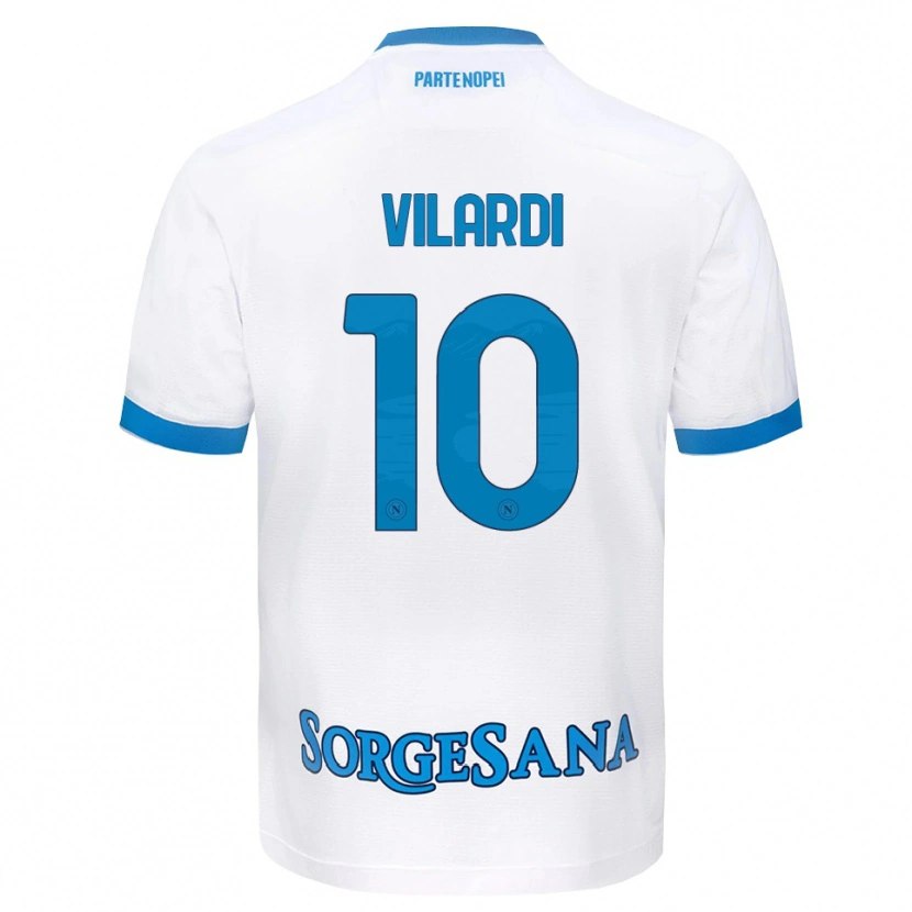 Danxen Homme Maillot Mario Vilardi #10 Blanc Bleu Ciel Tenues Extérieur 2026/27 T-Shirt