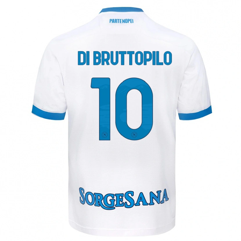 Danxen Homme Maillot Giuseppe Ambrosino Di Bruttopilo #10 Blanc Bleu Ciel Tenues Extérieur 2026/27 T-Shirt