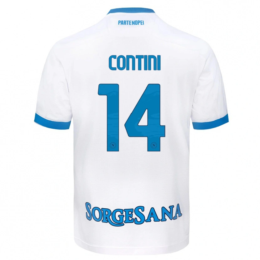 Danxen Homme Maillot Nikita Contini #14 Blanc Bleu Ciel Tenues Extérieur 2026/27 T-Shirt