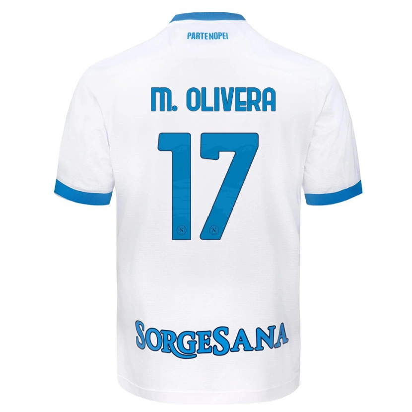 Danxen Homme Maillot Mathías Olivera #17 Blanc Bleu Ciel Tenues Extérieur 2026/27 T-Shirt