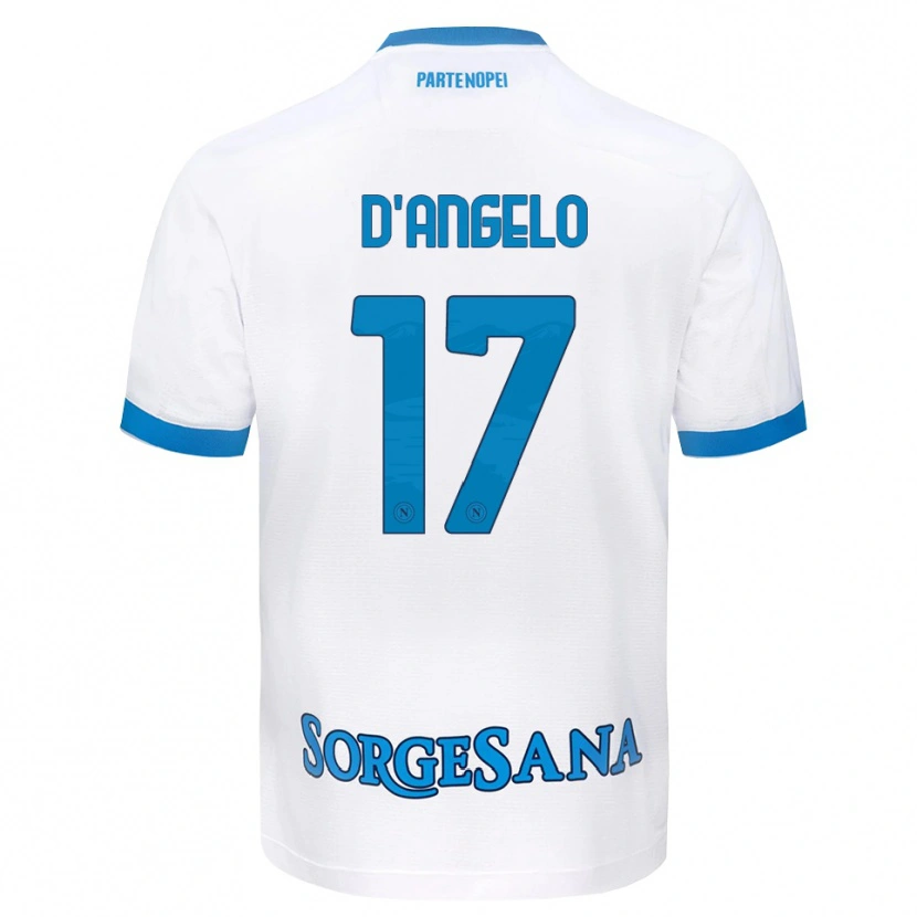 Danxen Homme Maillot Giuseppe D'angelo #17 Blanc Bleu Ciel Tenues Extérieur 2026/27 T-Shirt