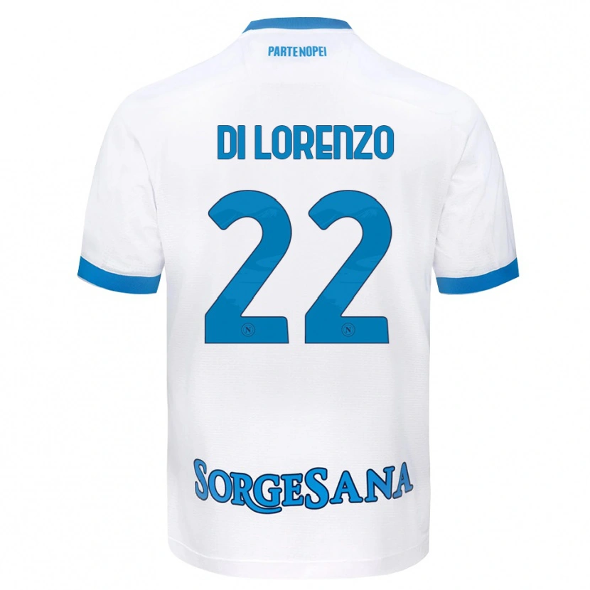 Danxen Homme Maillot Giovanni Di Lorenzo #22 Blanc Bleu Ciel Tenues Extérieur 2026/27 T-Shirt