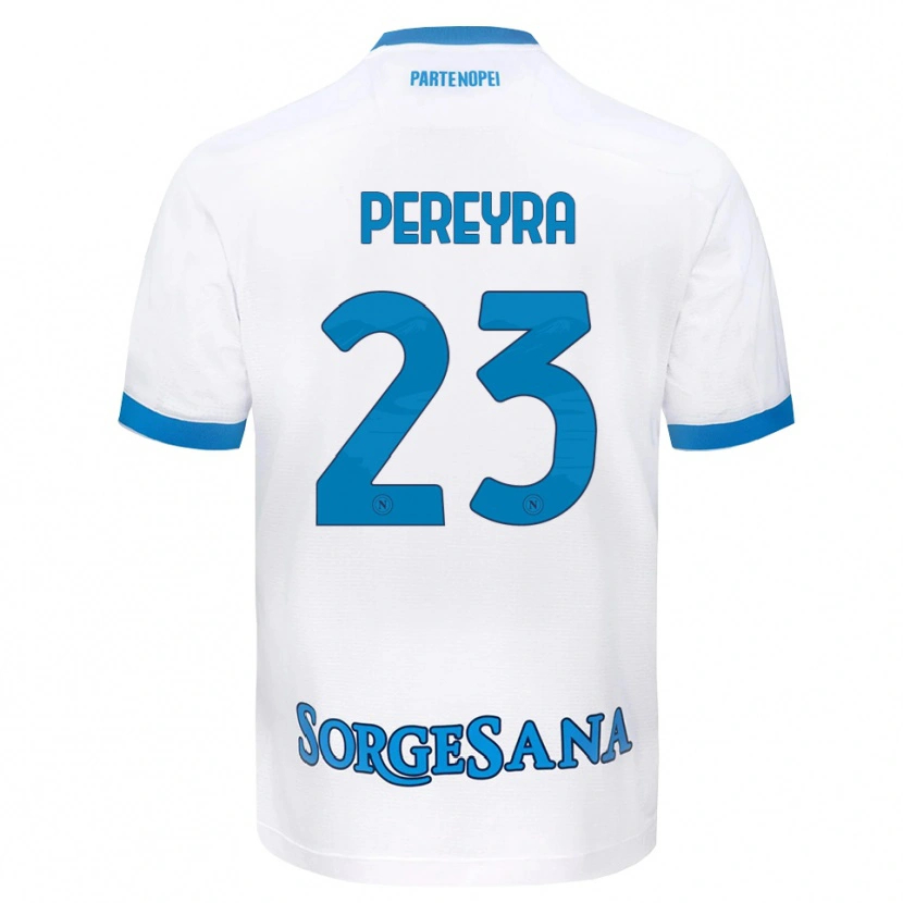Danxen Homme Maillot Milton Pereyra #23 Blanc Bleu Ciel Tenues Extérieur 2026/27 T-Shirt