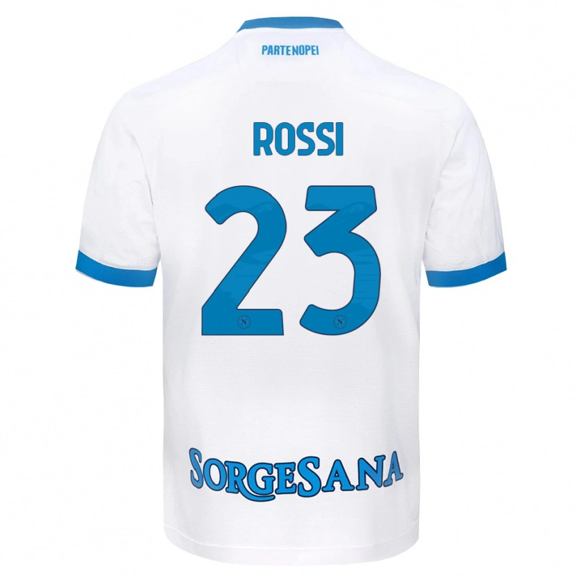 Danxen Homme Maillot Leonardo Rossi #23 Blanc Bleu Ciel Tenues Extérieur 2026/27 T-Shirt