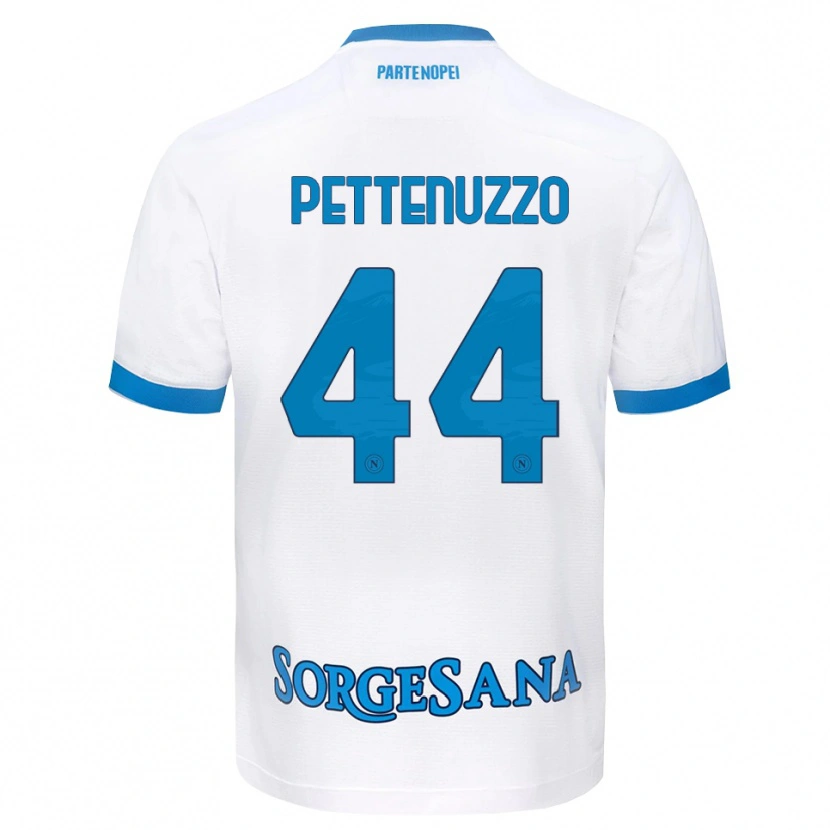 Danxen Homme Maillot Tecla Pettenuzzo #44 Blanc Bleu Ciel Tenues Extérieur 2026/27 T-Shirt
