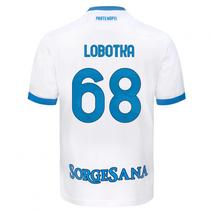 Danxen Homme Maillot Stanislav Lobotka #68 Blanc Bleu Ciel Tenues Extérieur 2026/27 T-Shirt