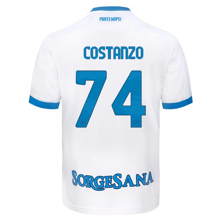 Danxen Homme Maillot Davide Costanzo #74 Blanc Bleu Ciel Tenues Extérieur 2026/27 T-Shirt