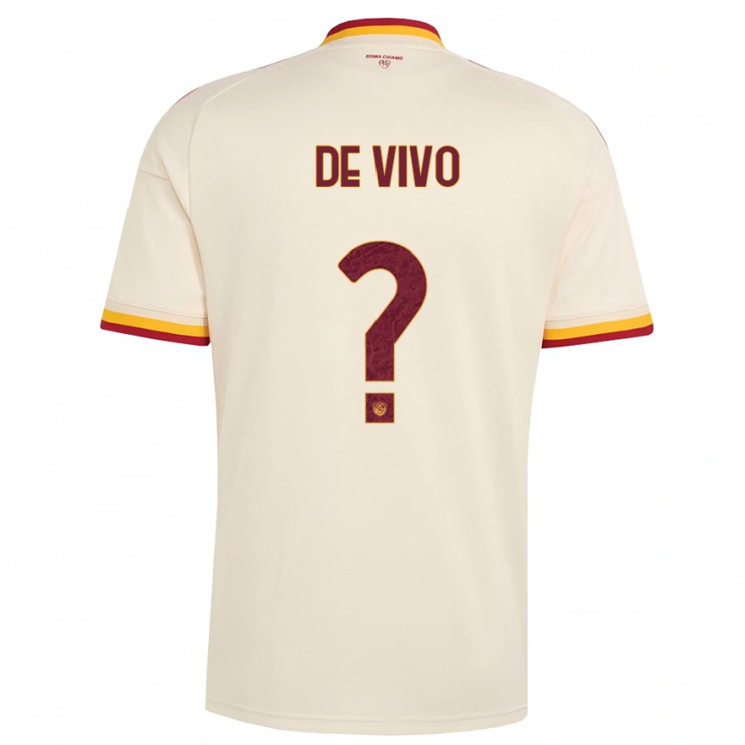 Danxen Homme Maillot Davide De Vivo #0 Champagne Rouge Jaune Tenues Extérieur 2026/27 T-Shirt