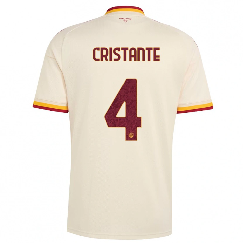 Danxen Homme Maillot Bryan Cristante #4 Champagne Rouge Jaune Tenues Extérieur 2026/27 T-Shirt
