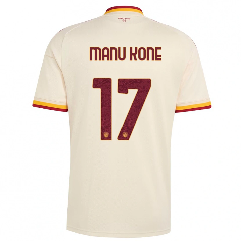 Danxen Homme Maillot Manu Koné #17 Champagne Rouge Jaune Tenues Extérieur 2026/27 T-Shirt