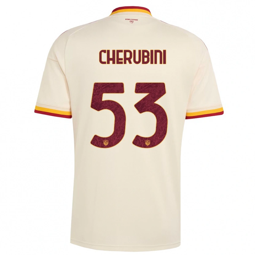 Danxen Homme Maillot Martina Cherubini #53 Champagne Rouge Jaune Tenues Extérieur 2026/27 T-Shirt