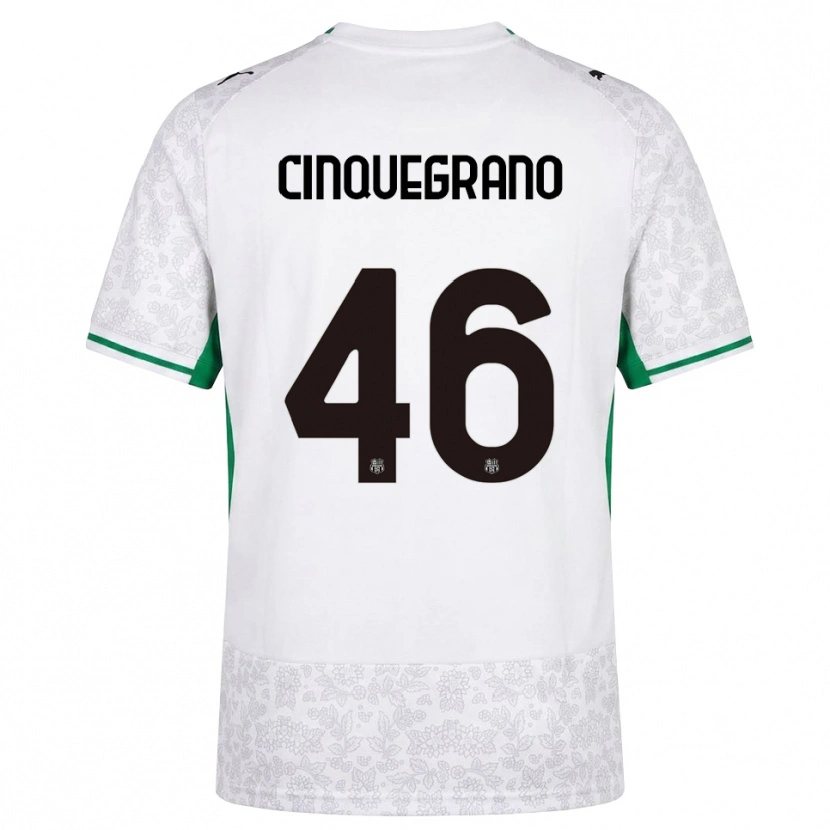 Danxen Homme Maillot Simone Cinquegrano #46 Blanc Noir Vert Tenues Extérieur 2026/27 T-Shirt