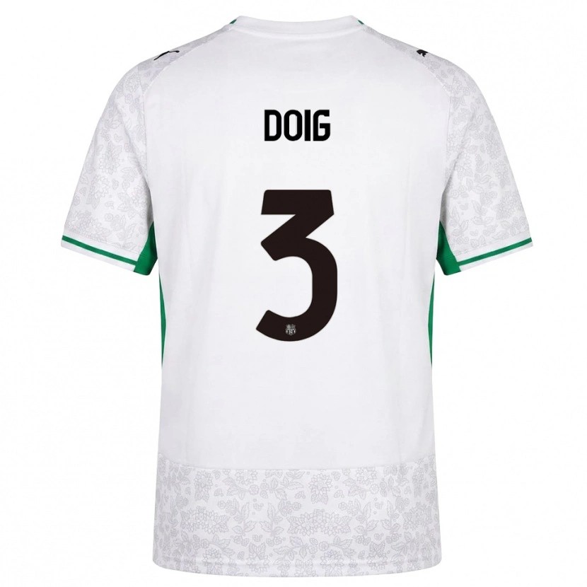 Danxen Homme Maillot Josh Doig #3 Blanc Noir Vert Tenues Extérieur 2026/27 T-Shirt