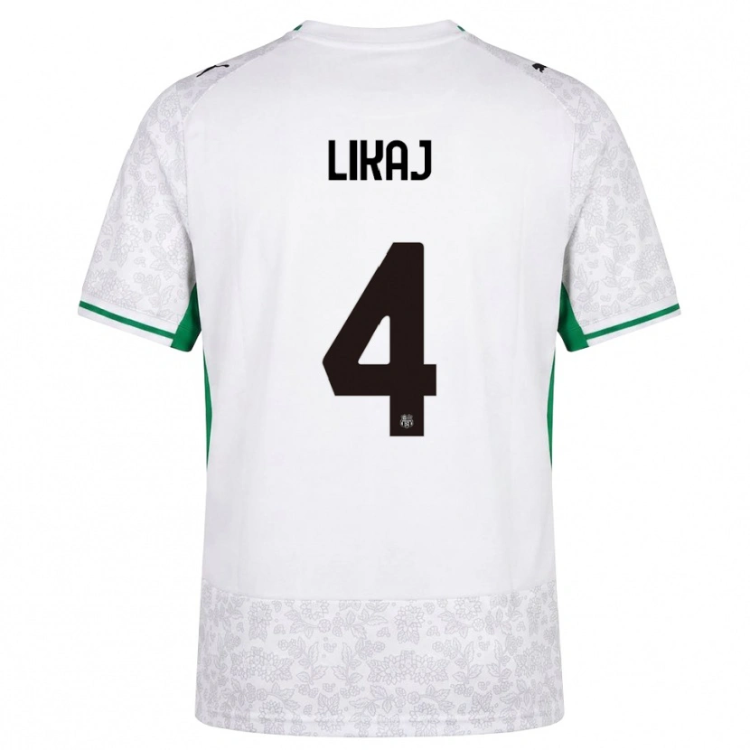 Danxen Homme Maillot Enea Likaj #4 Blanc Noir Vert Tenues Extérieur 2026/27 T-Shirt