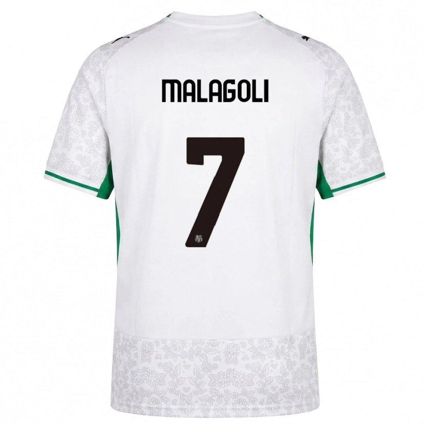 Danxen Homme Maillot Mattia Malagoli #7 Blanc Noir Vert Tenues Extérieur 2026/27 T-Shirt
