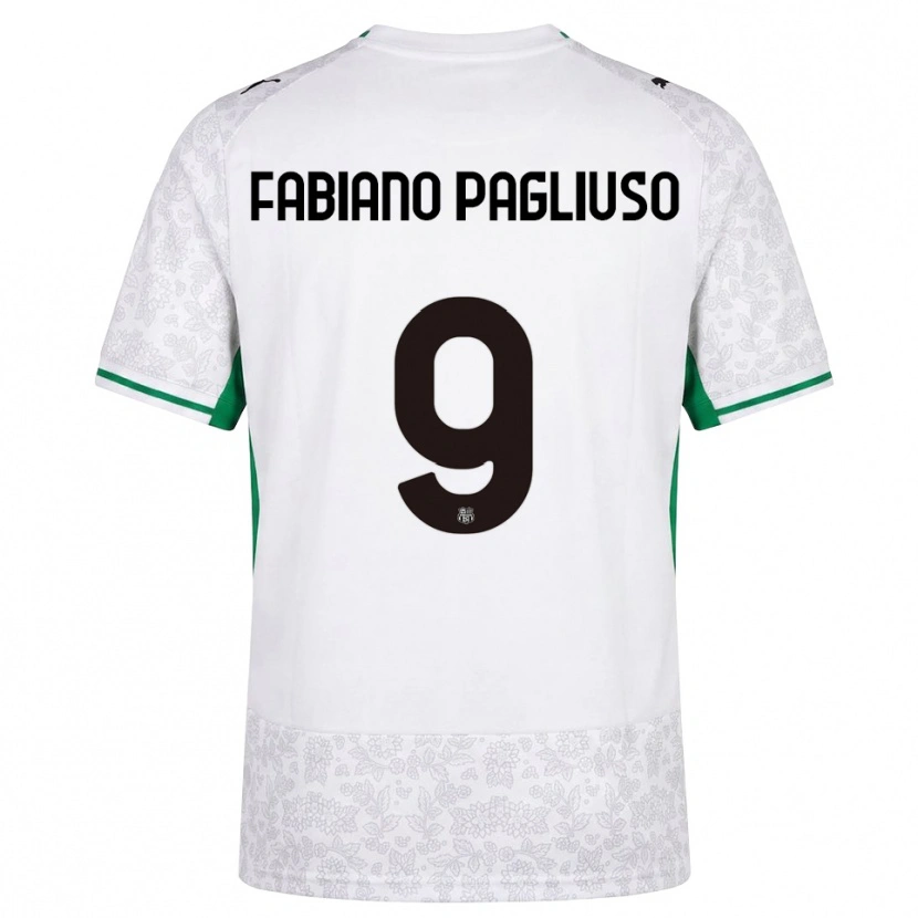 Danxen Homme Maillot Paolo Fabiano Pagliuso #9 Blanc Noir Vert Tenues Extérieur 2026/27 T-Shirt