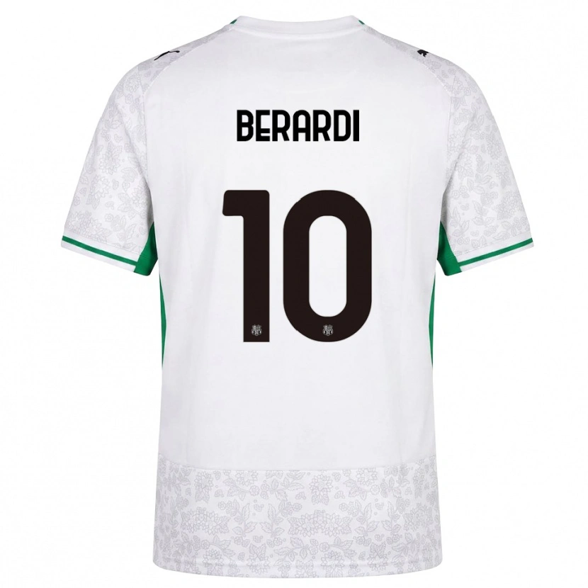 Danxen Homme Maillot Domenico Berardi #10 Blanc Noir Vert Tenues Extérieur 2026/27 T-Shirt