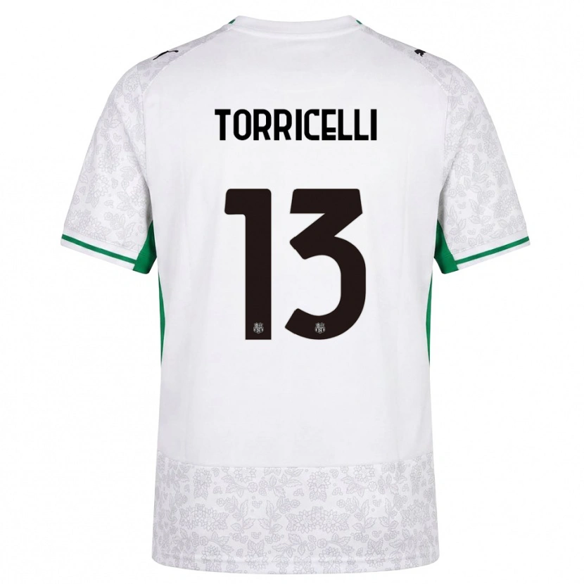 Danxen Homme Maillot Marco Torricelli #13 Blanc Noir Vert Tenues Extérieur 2026/27 T-Shirt