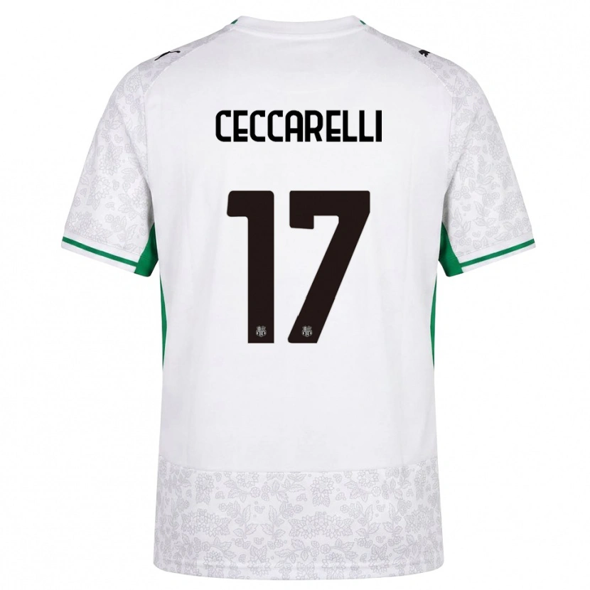 Danxen Homme Maillot Samuel Ceccarelli #17 Blanc Noir Vert Tenues Extérieur 2026/27 T-Shirt