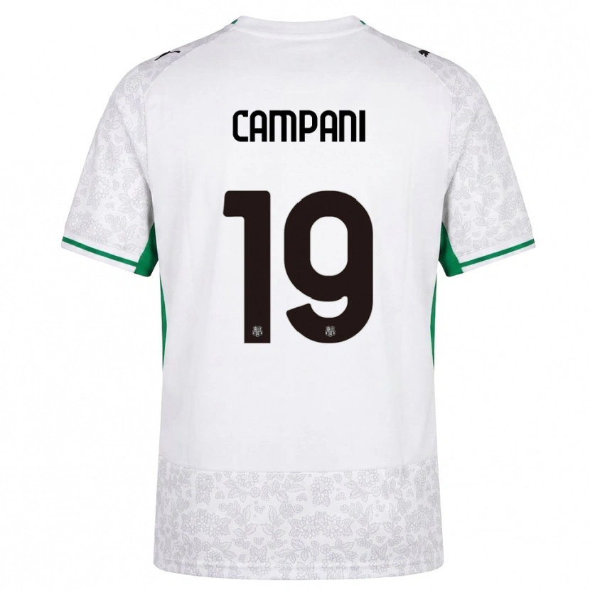 Danxen Homme Maillot Andrea Campani #19 Blanc Noir Vert Tenues Extérieur 2026/27 T-Shirt