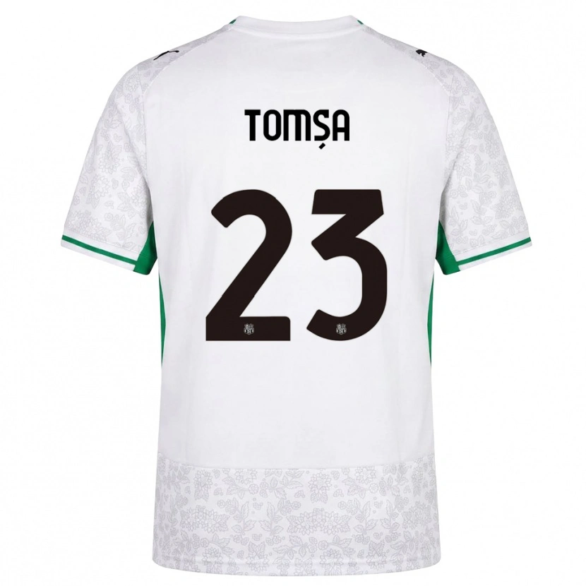 Danxen Homme Maillot Troy Tomșa #23 Blanc Noir Vert Tenues Extérieur 2026/27 T-Shirt