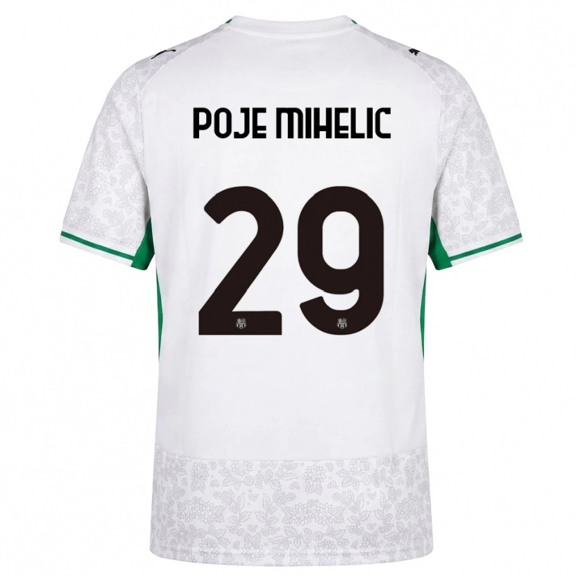 Danxen Homme Maillot Naja Poje Mihelič #29 Blanc Noir Vert Tenues Extérieur 2026/27 T-Shirt