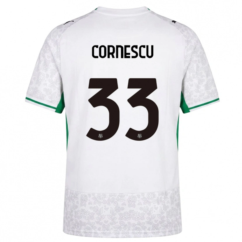 Danxen Homme Maillot Iustin Cornescu #33 Blanc Noir Vert Tenues Extérieur 2026/27 T-Shirt