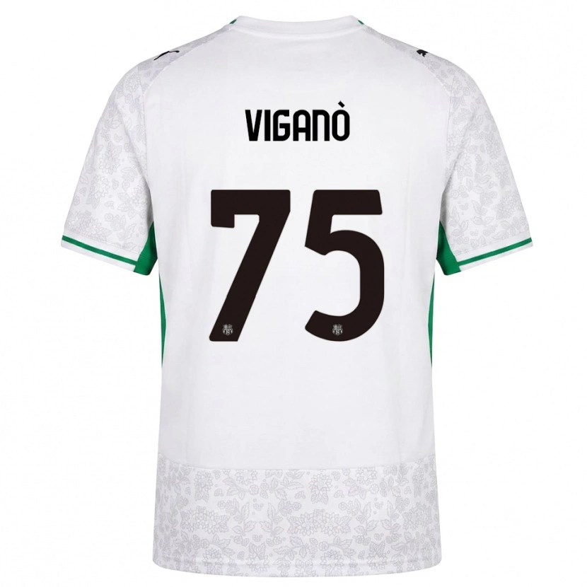 Danxen Homme Maillot Lorenzo Viganò #75 Blanc Noir Vert Tenues Extérieur 2026/27 T-Shirt