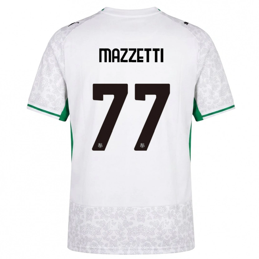 Danxen Homme Maillot Riccardo Mazzetti #77 Blanc Noir Vert Tenues Extérieur 2026/27 T-Shirt