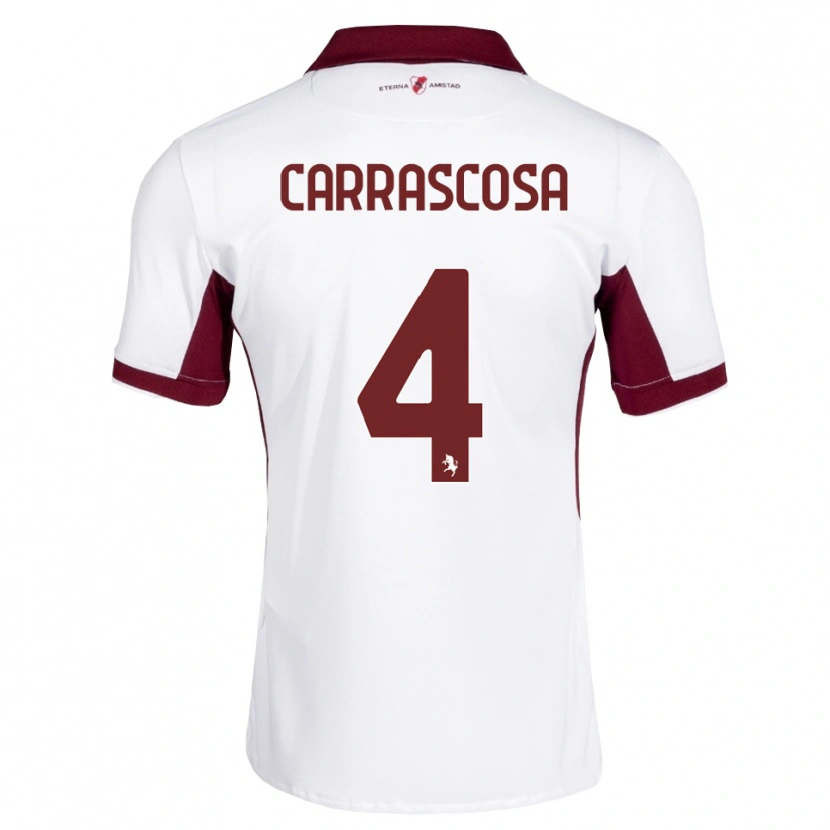 Danxen Homme Maillot Manuel Carrascosa #4 Bourgogne Blanc Rouge Tenues Extérieur 2026/27 T-Shirt