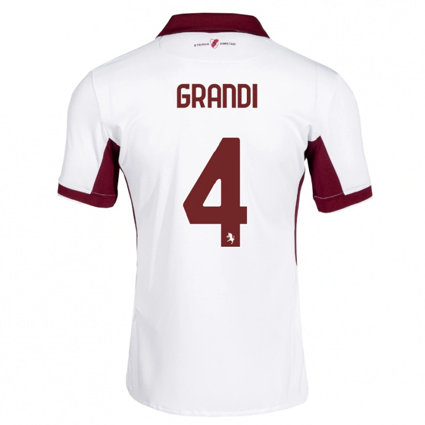 Danxen Homme Maillot Lorenzo Grandi #4 Bourgogne Blanc Rouge Tenues Extérieur 2026/27 T-Shirt