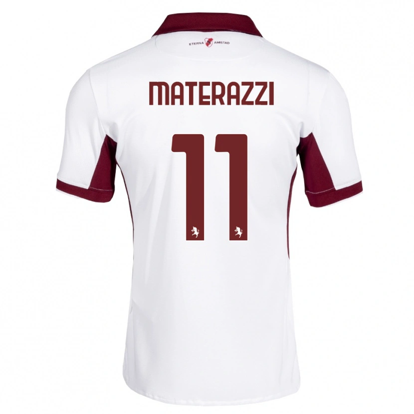 Danxen Homme Maillot Gianfilippo Materazzi #11 Bourgogne Blanc Rouge Tenues Extérieur 2026/27 T-Shirt