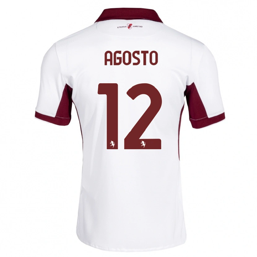 Danxen Homme Maillot Gabriel Agosto #12 Bourgogne Blanc Rouge Tenues Extérieur 2026/27 T-Shirt