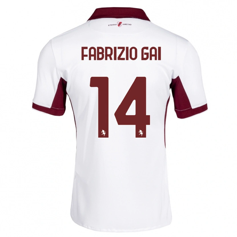 Danxen Homme Maillot Fabrizio Gai #14 Bourgogne Blanc Rouge Tenues Extérieur 2026/27 T-Shirt