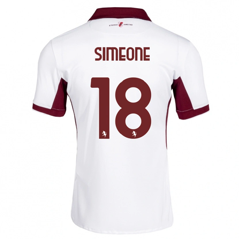 Danxen Homme Maillot Giovanni Simeone #18 Bourgogne Blanc Rouge Tenues Extérieur 2026/27 T-Shirt