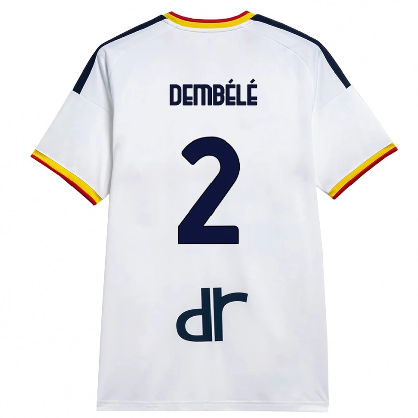 Danxen Homme Maillot Ali Dembélé #2 Blanc Jaune Rouge Tenues Extérieur 2026/27 T-Shirt