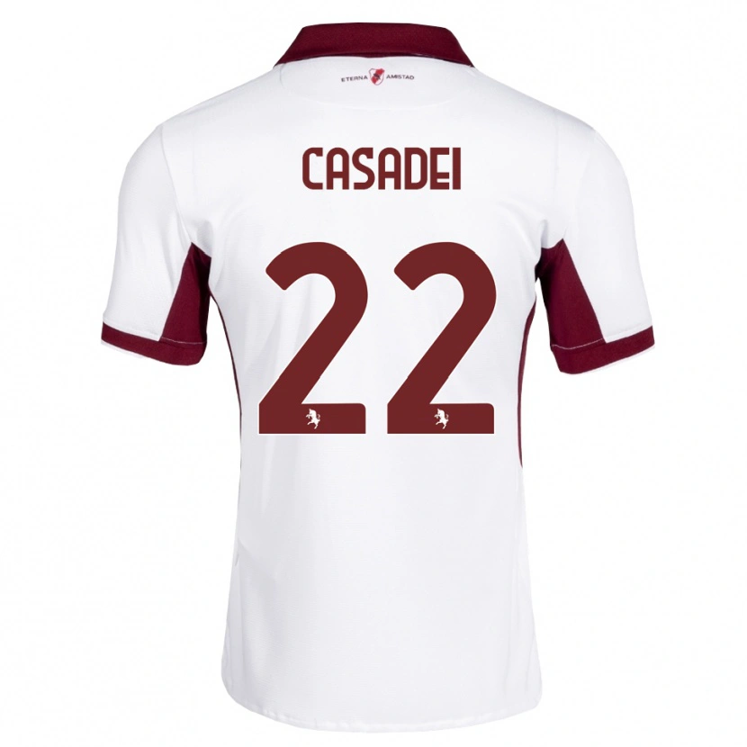 Danxen Homme Maillot Cesare Casadei #22 Bourgogne Blanc Rouge Tenues Extérieur 2026/27 T-Shirt
