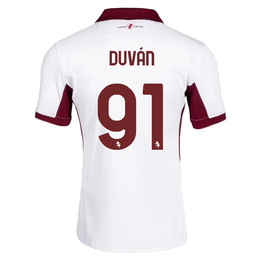 Danxen Homme Maillot Duván Zapata #91 Bourgogne Blanc Rouge Tenues Extérieur 2026/27 T-Shirt