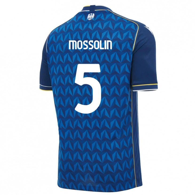 Danxen Homme Maillot Lorenzo Mossolin #5 Bleu Roi Blanc Bleu Tenues Extérieur 2026/27 T-Shirt