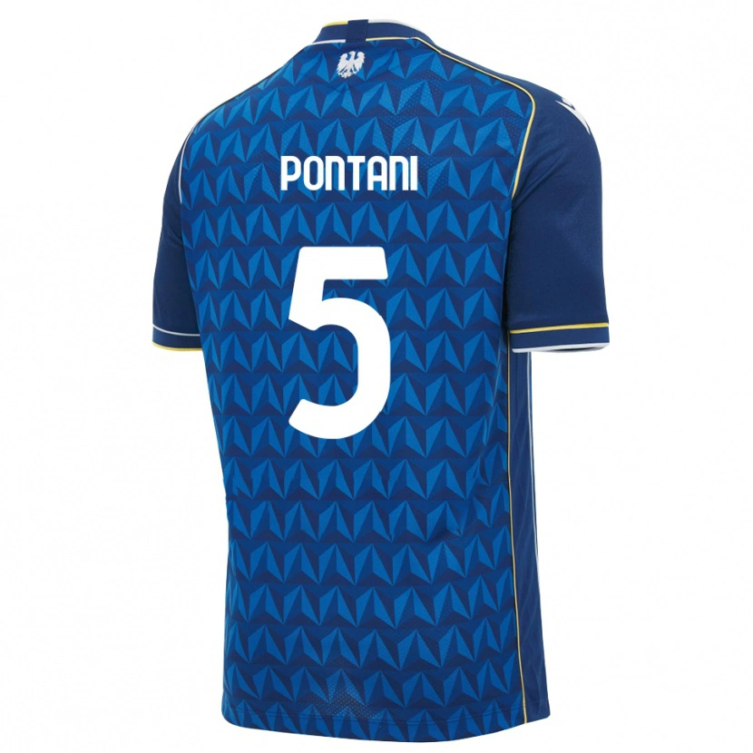 Danxen Homme Maillot Leonardo Pontani #5 Bleu Roi Blanc Bleu Tenues Extérieur 2026/27 T-Shirt
