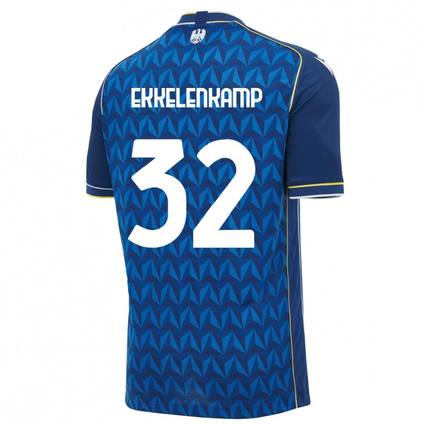Danxen Homme Maillot Jurgen Ekkelenkamp #32 Bleu Roi Blanc Bleu Tenues Extérieur 2026/27 T-Shirt