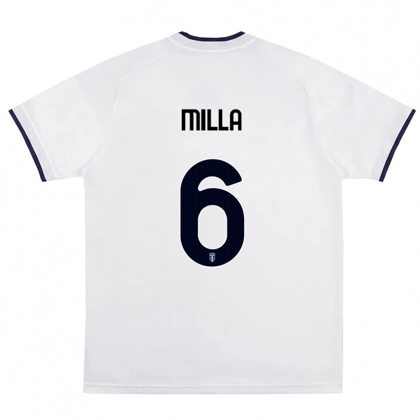 Danxen Homme Maillot Luis Milla #6 Blanc Rouge Bleu Royal Tenues Extérieur 2026/27 T-Shirt