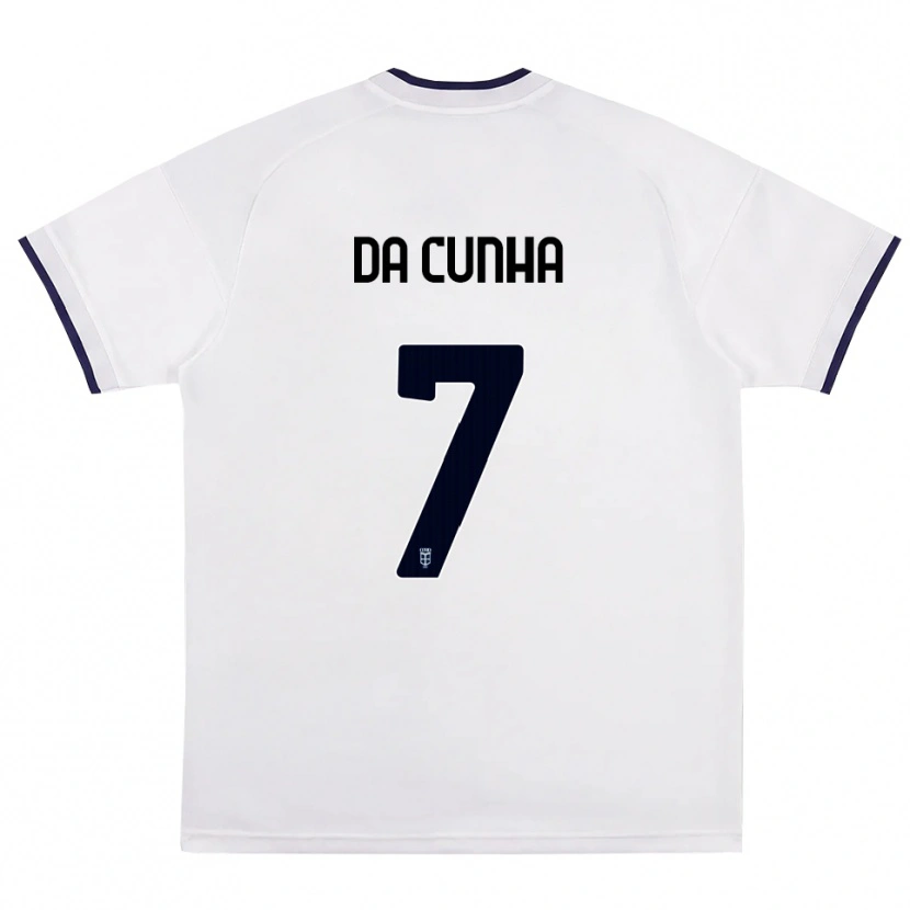 Danxen Homme Maillot Lucas Da Cunha #7 Blanc Rouge Bleu Royal Tenues Extérieur 2026/27 T-Shirt