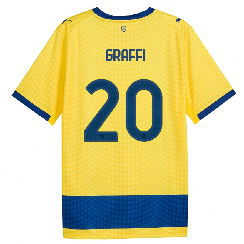 Danxen Homme Maillot Jacopo Graffi #20 Jaune Bleu Noir Tenues Extérieur 2026/27 T-Shirt