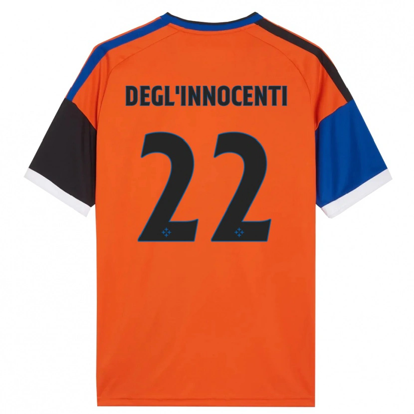 Danxen Homme Maillot Luca Degl'innocenti #22 Orange Bleu Noir Blanc Tenues Extérieur 2026/27 T-Shirt